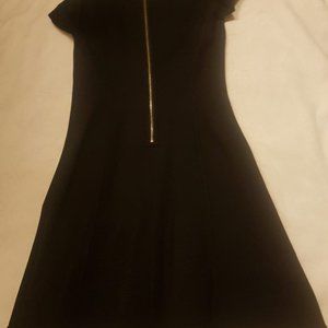 Ann Taylor Black short dress with sheer shoulders